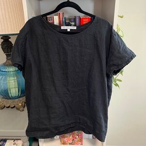 The Tiny Closet, Classic Tee, black linen, L
